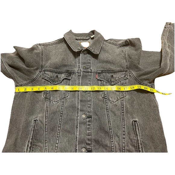Levi’s Premium Men’s Trucker Jacket – Washed Black Denim Big E Size M EXC - Picture 7 of 13